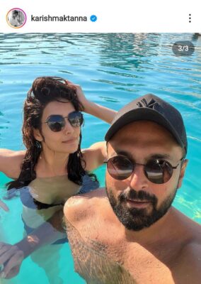 Karishma Tanna at the Pool with Husband