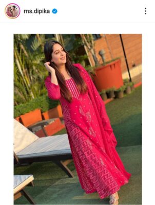 Dipika Kakar in pink Dress