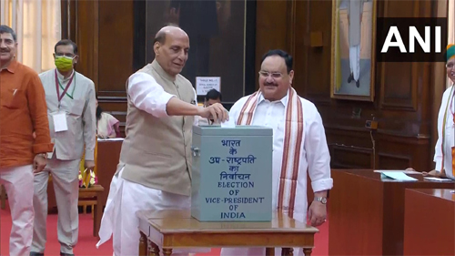 These ministers, including Defense Minister Rajnath Singh, cast their votes