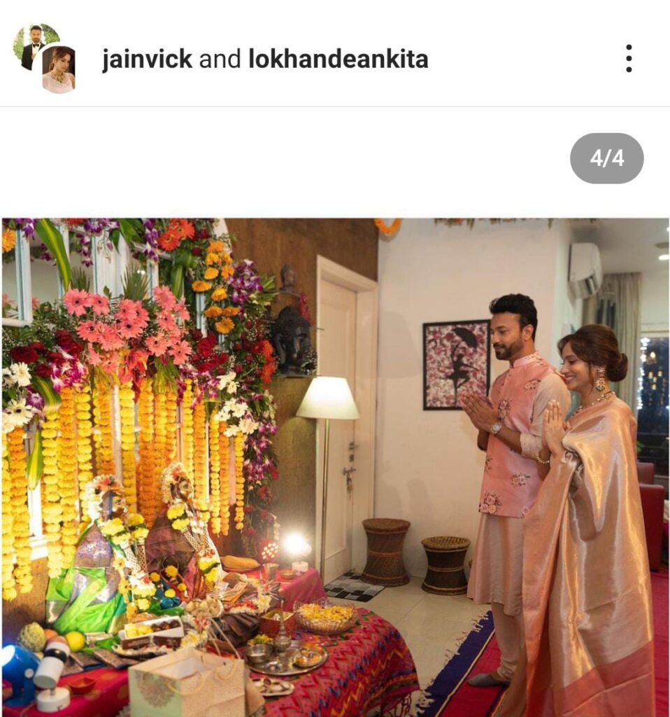 Ankita Lokhande and Vicky Jain celebrated First Ganesh Chaturthi